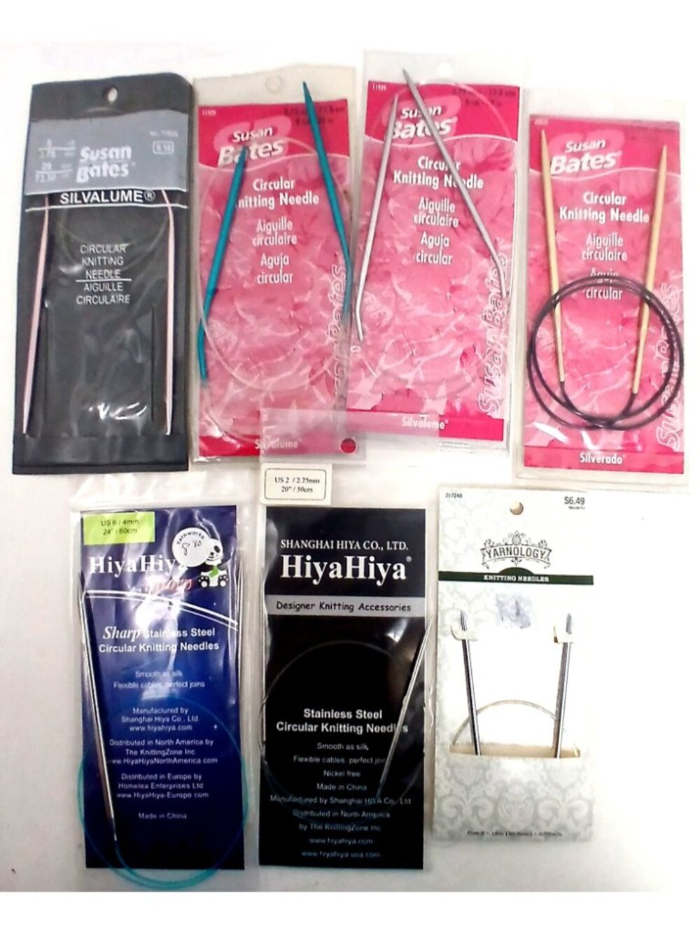 7 Circular Knitting Needles  Susan Bates HiyaHiya & Yarnology Various Sizes #D-1 - Picture 6 of 7